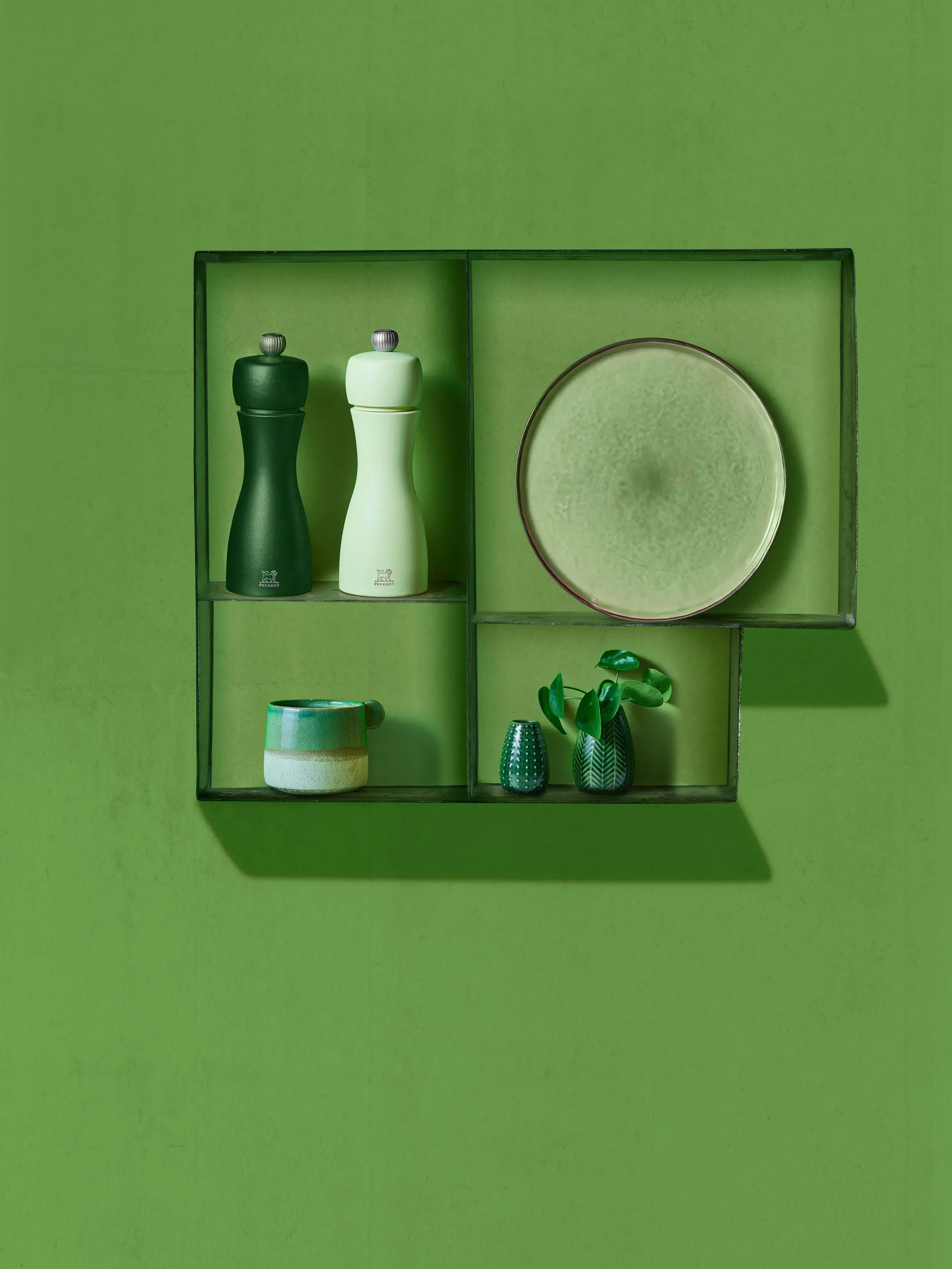 Tahiti set Water zout- en pepermolen 15 cm, Moss & mint Peugeot