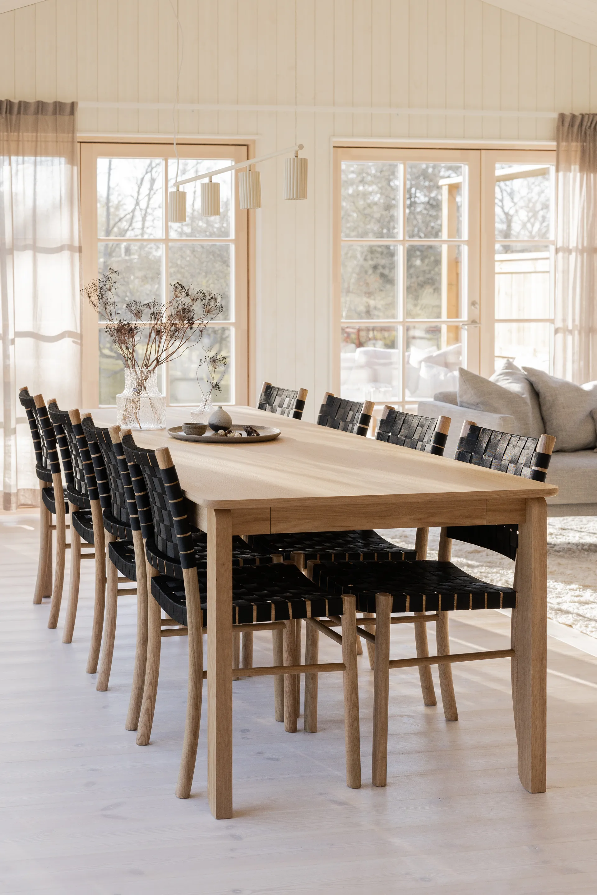 Donna Line 120 plafondlamp, Linen Pholc