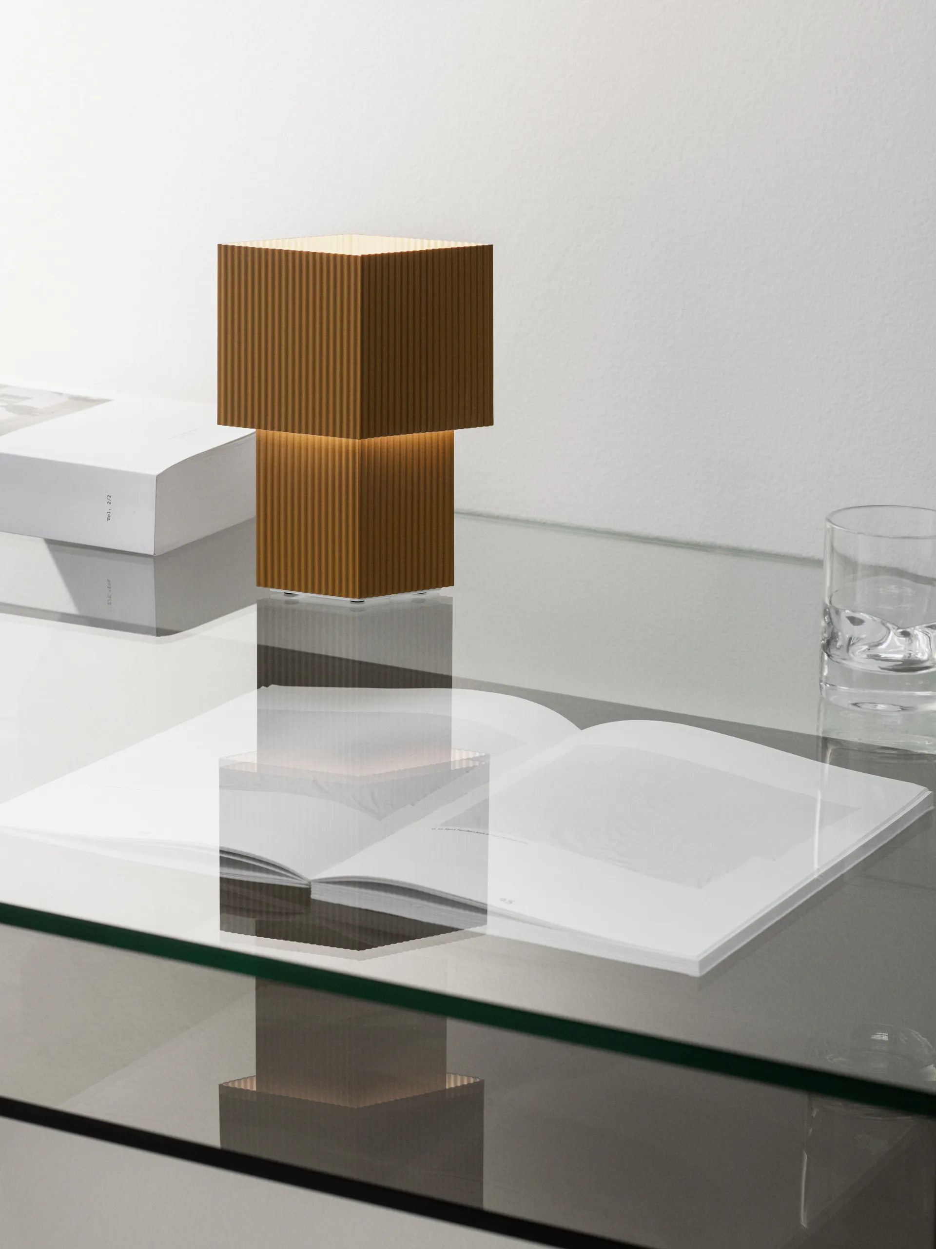 Romb Mini portable tafellamp 19 cm, Cumin Pholc