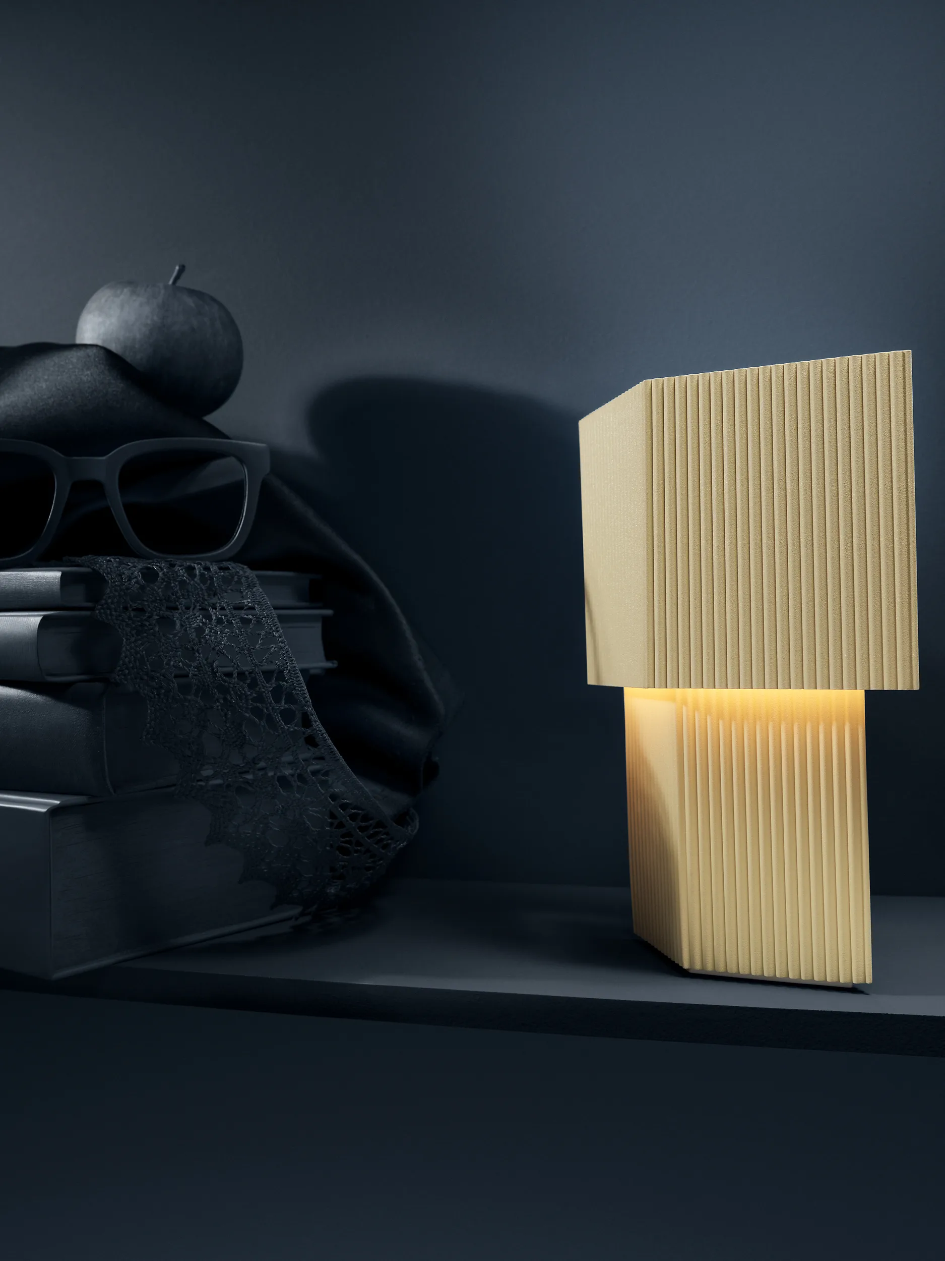 Romb Mini portable tafellamp 19 cm, Vanilla Pholc