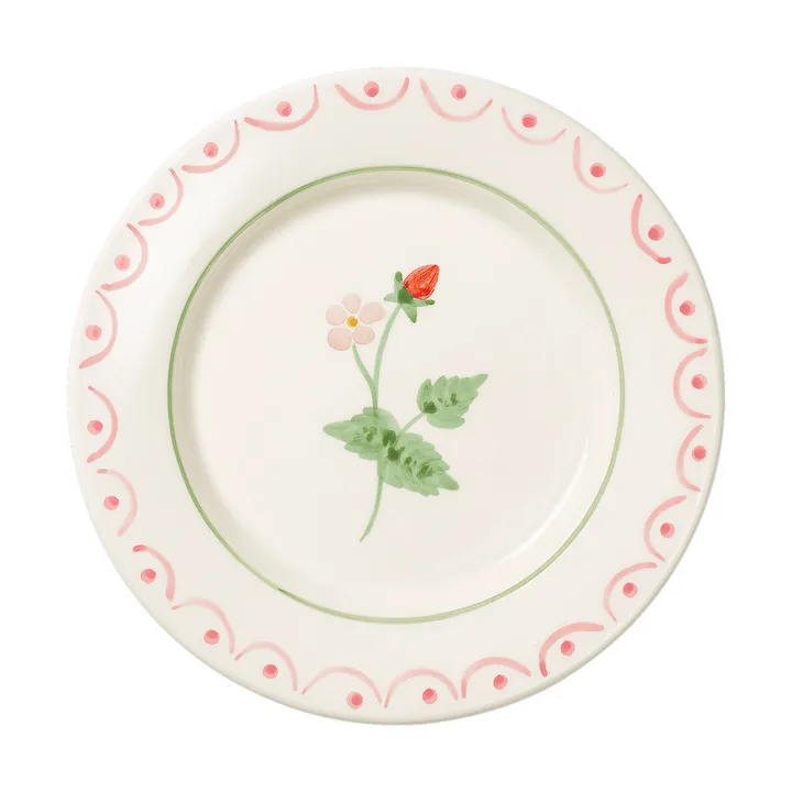 Cottage flower Wild Strawberry saladebord - Red, 22 cm - Pick a Poppy