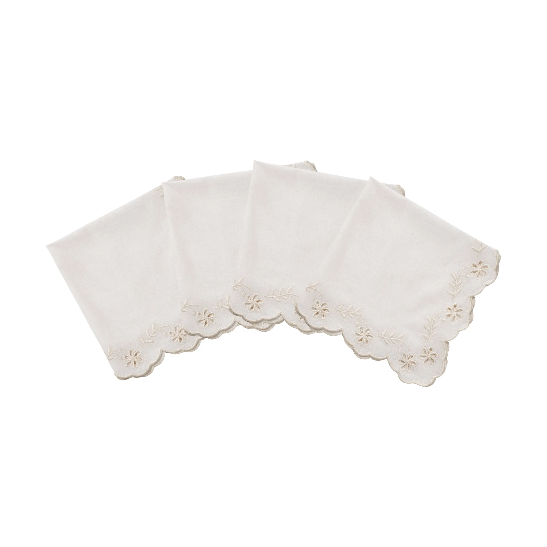 Lace katoenen servet, offwhite, 4-pack, 45x45 cm Pick a Poppy