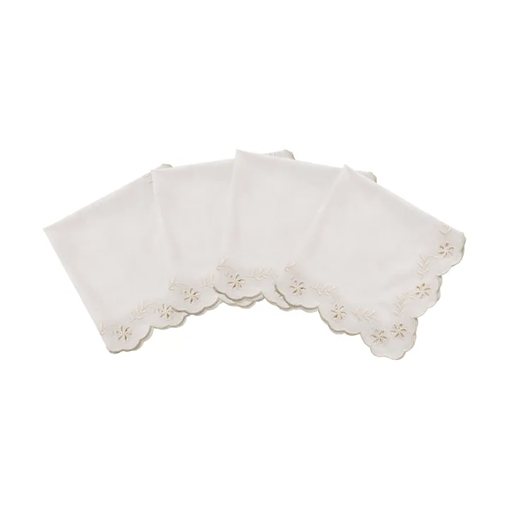 Lace katoenen servet - offwhite, 4-pack, 45x45 cm - Pick a Poppy