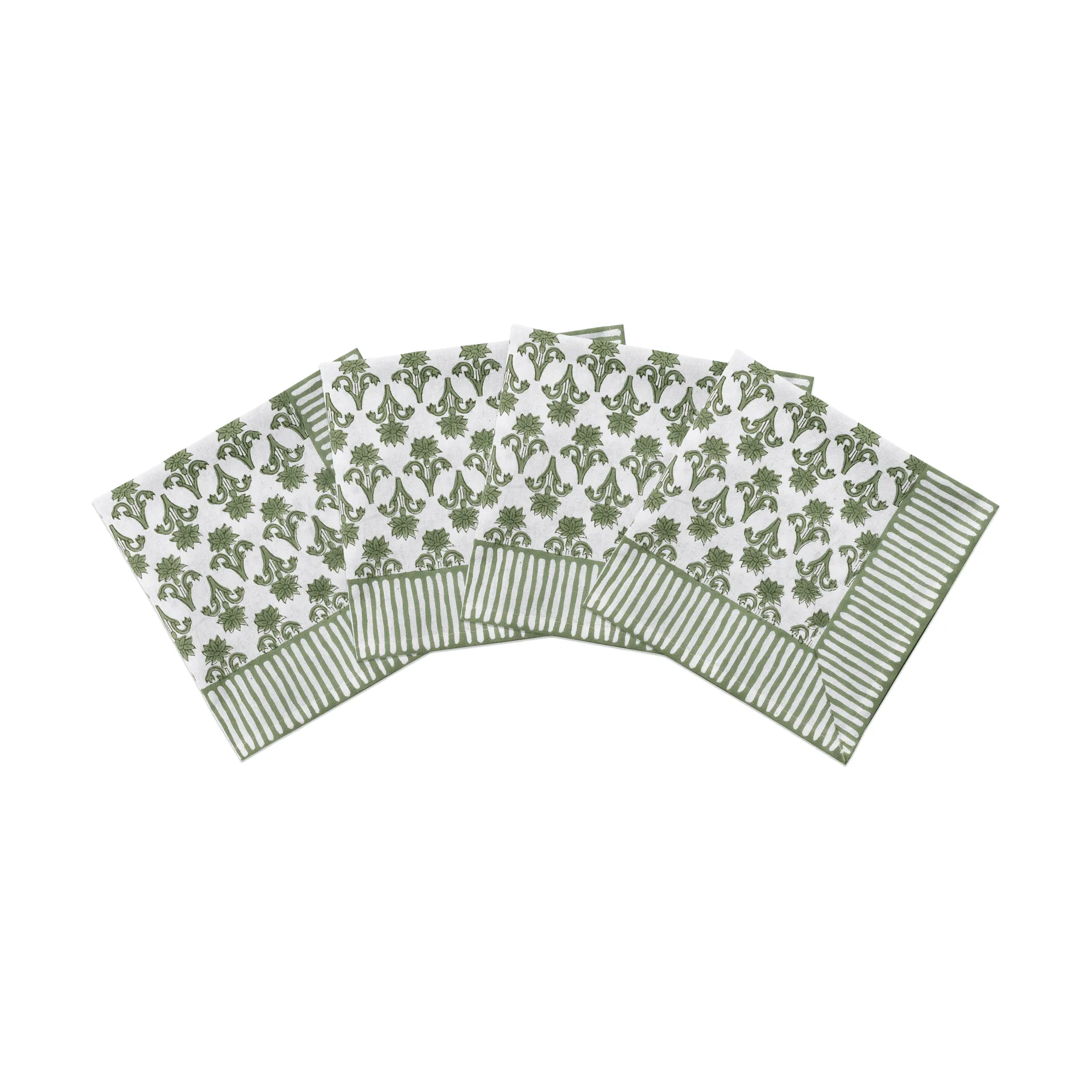 Lily katoenen servet, Green, 4-pack, 45x45 cm Pick a Poppy