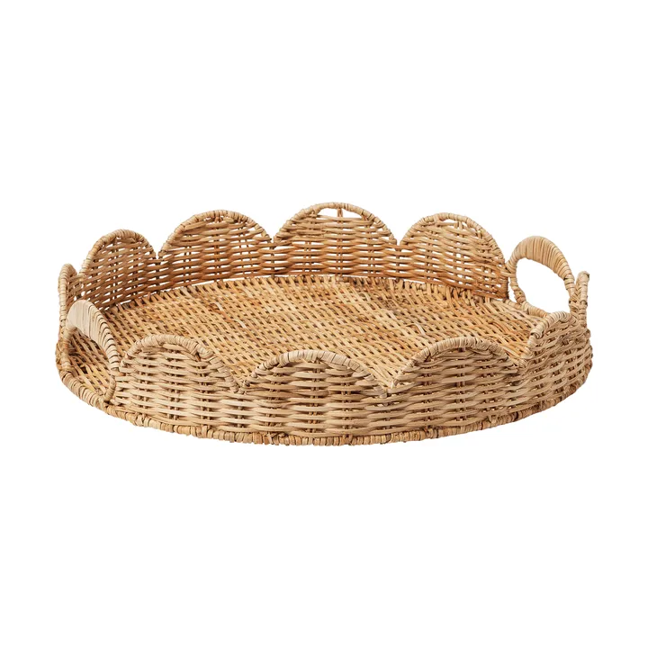 Round Scallop dienblad - Natural, 40 cm - Pick a Poppy