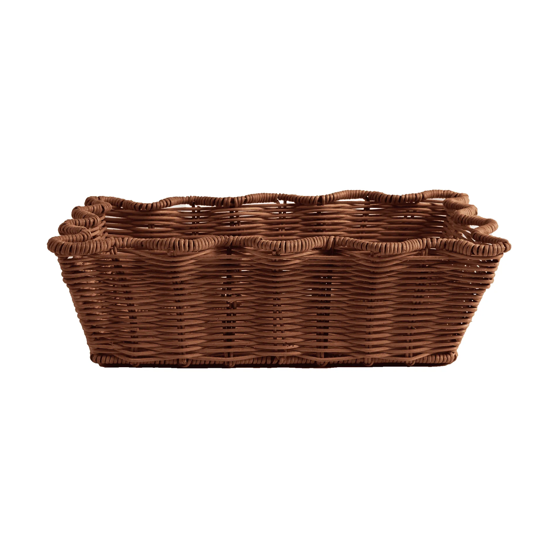 Scallop Rattan mand, Dark Brown, 20x30 cm Pick a Poppy