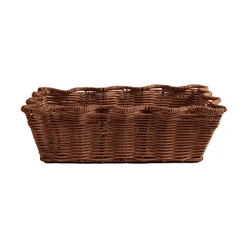 Scallop Rattan mand - Dark Brown, 20x30 cm - Pick a Poppy