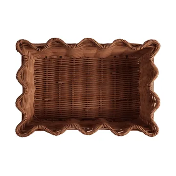 Scallop Rattan mand - Dark Brown, 20x30 cm - Pick a Poppy