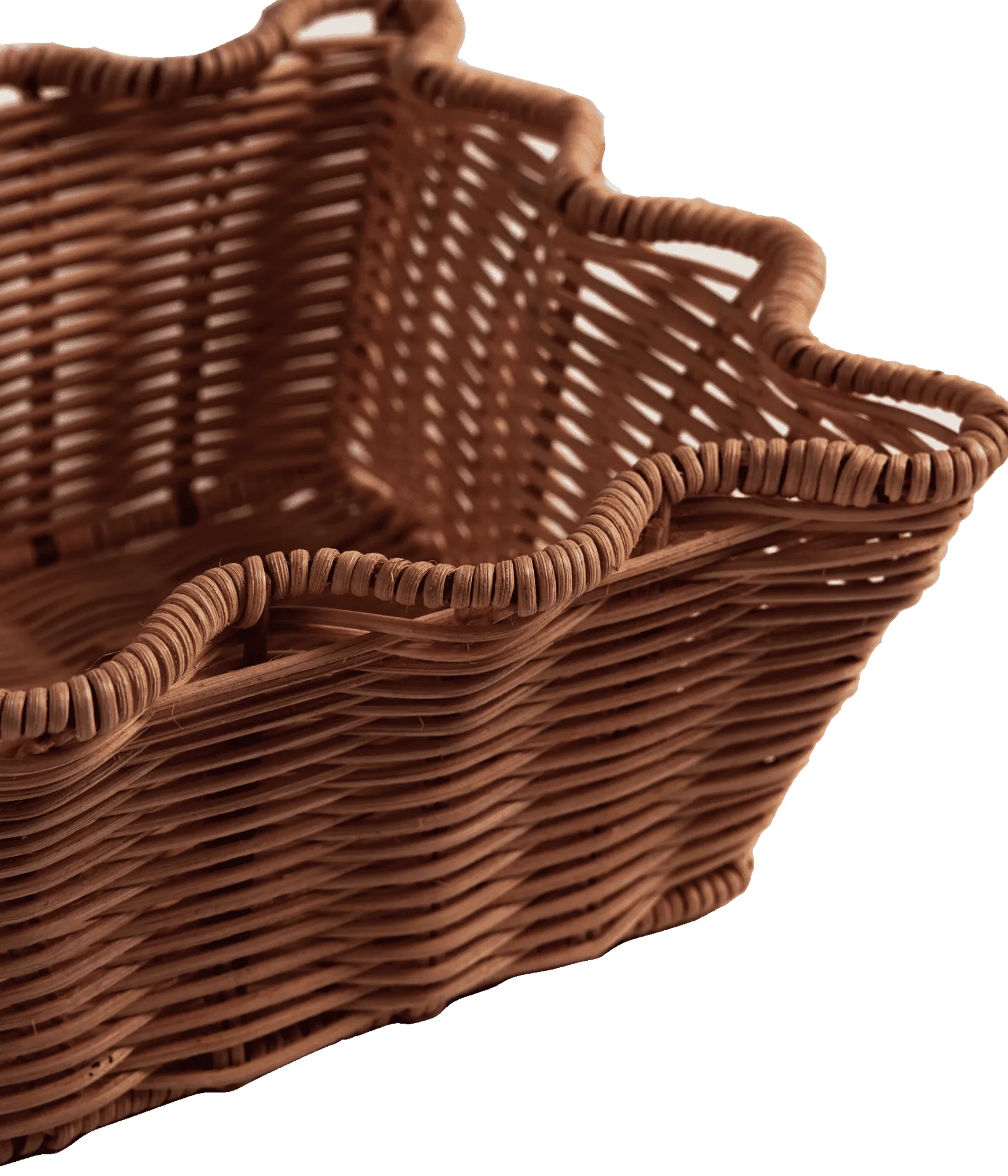 Scallop Rattan mand, Dark Brown, 20x30 cm Pick a Poppy