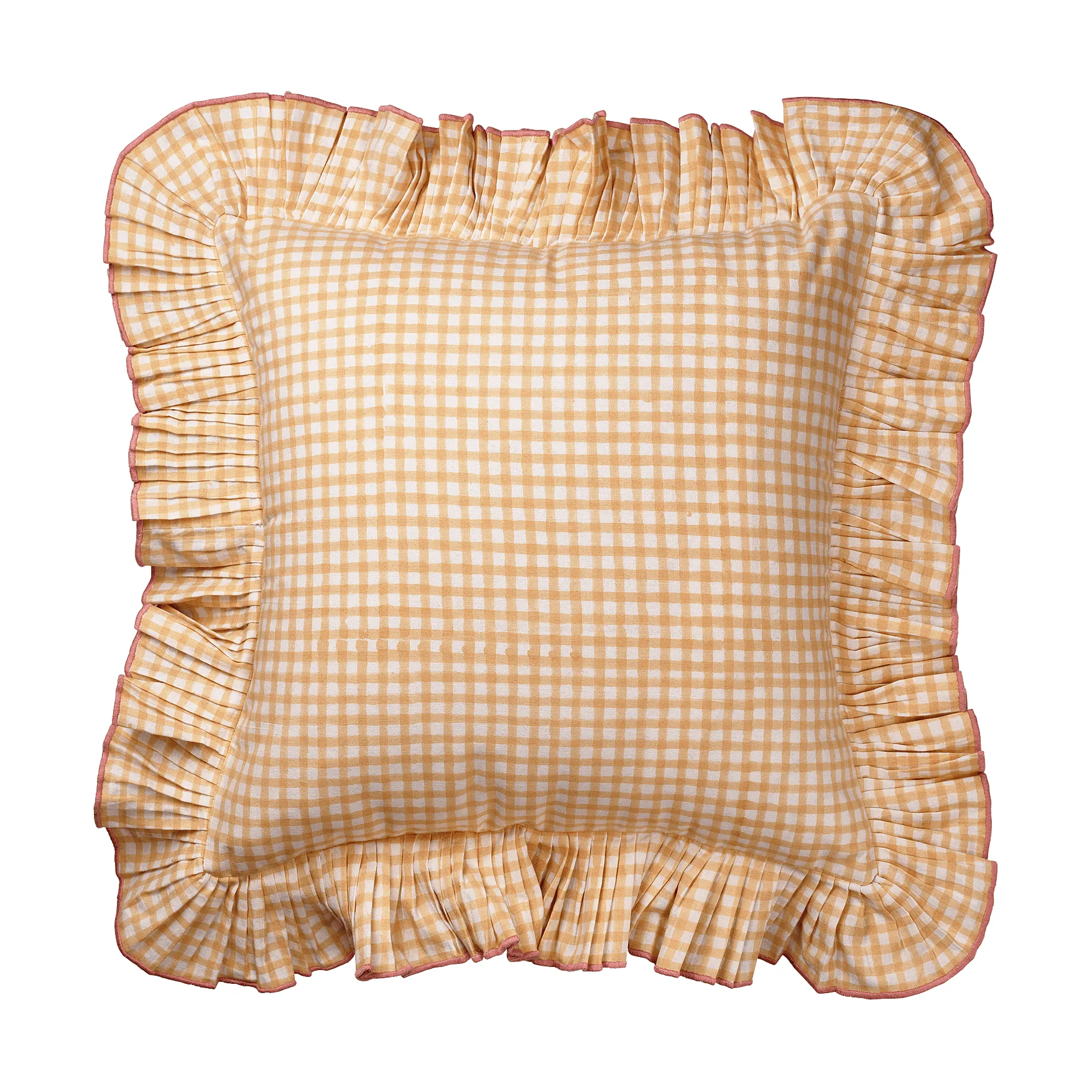 Vichy kussenhoes, Light Yellow, 40x40 cm Pick a Poppy