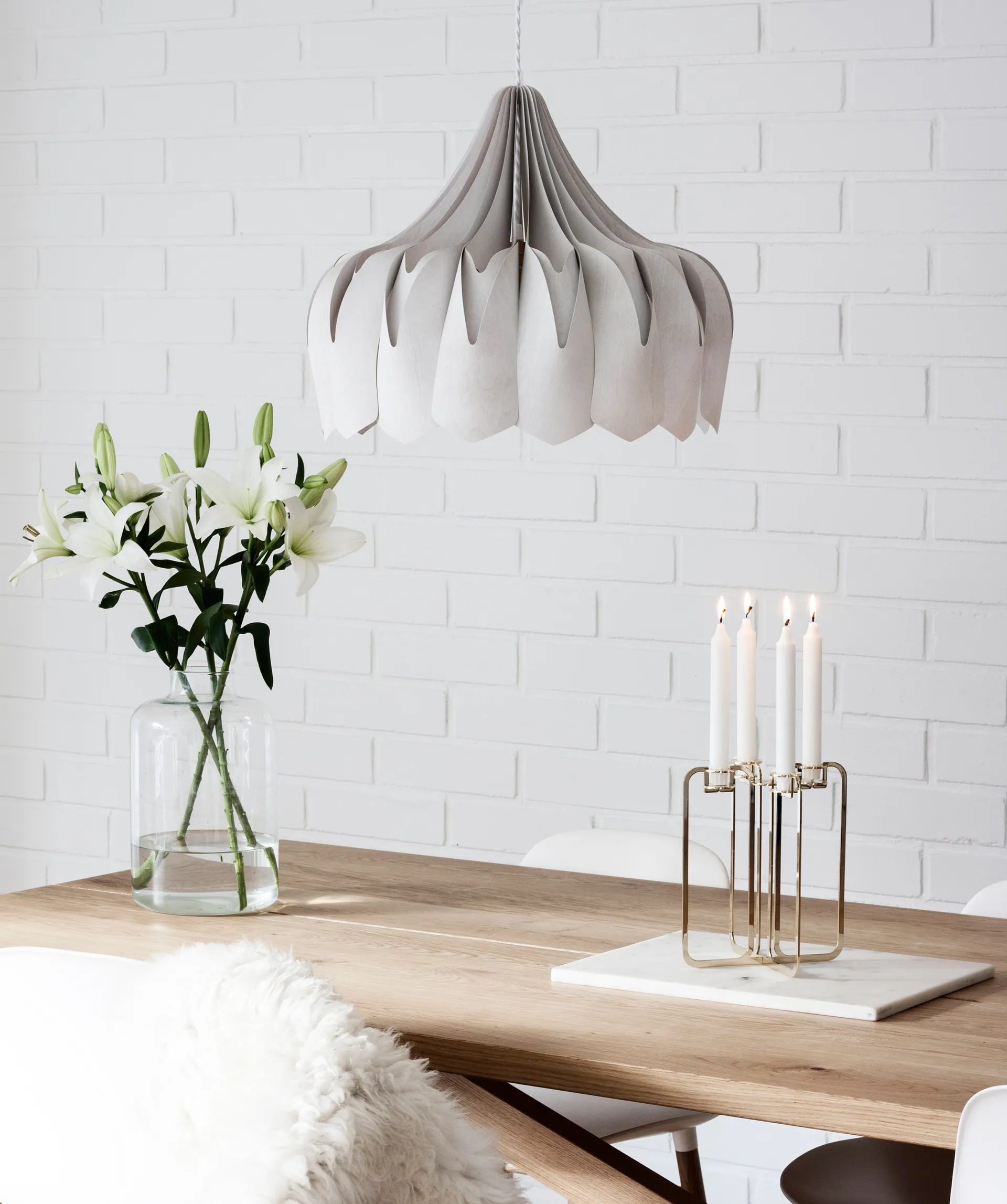 Pioni hanglamp L Ø52 cm, Wit Pilke