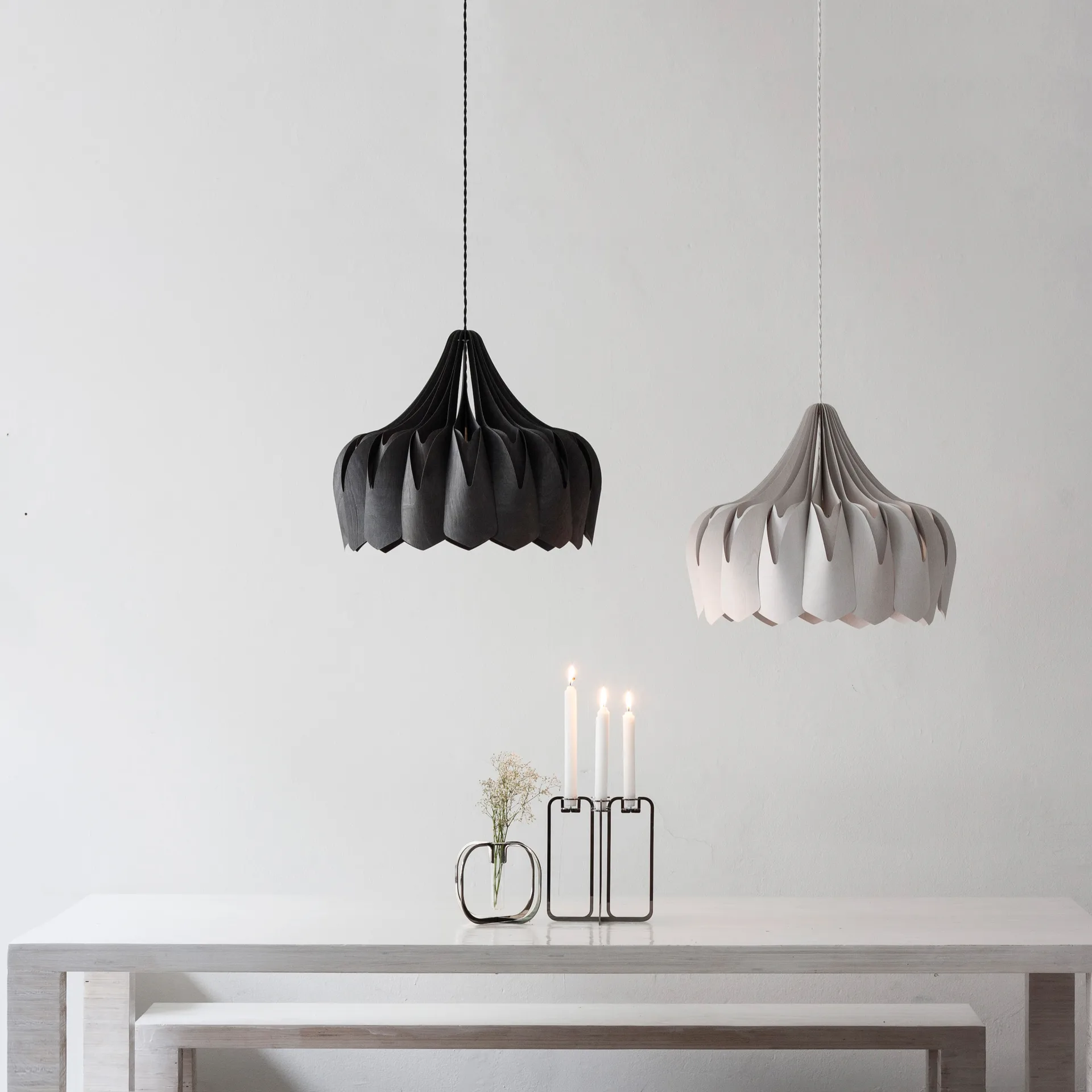 Pioni hanglamp L Ø52 cm, Zwart Pilke