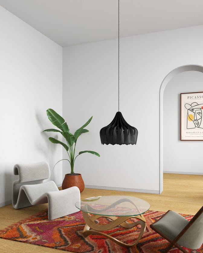Pioni hanglamp L Ø52 cm, Zwart Pilke