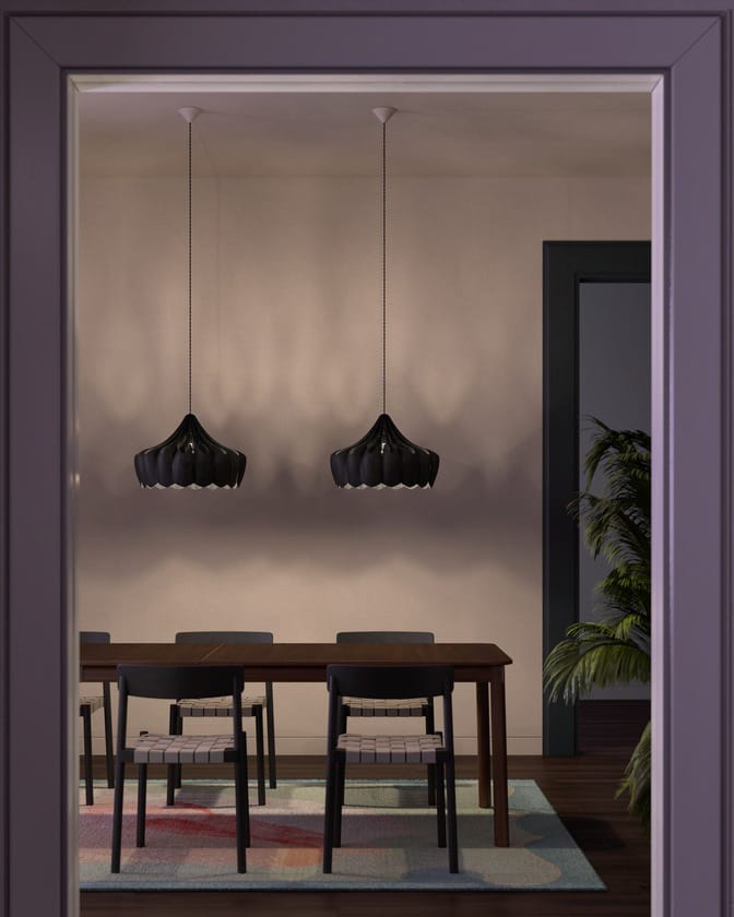 Pioni hanglamp S Ø38 cm, Zwart Pilke