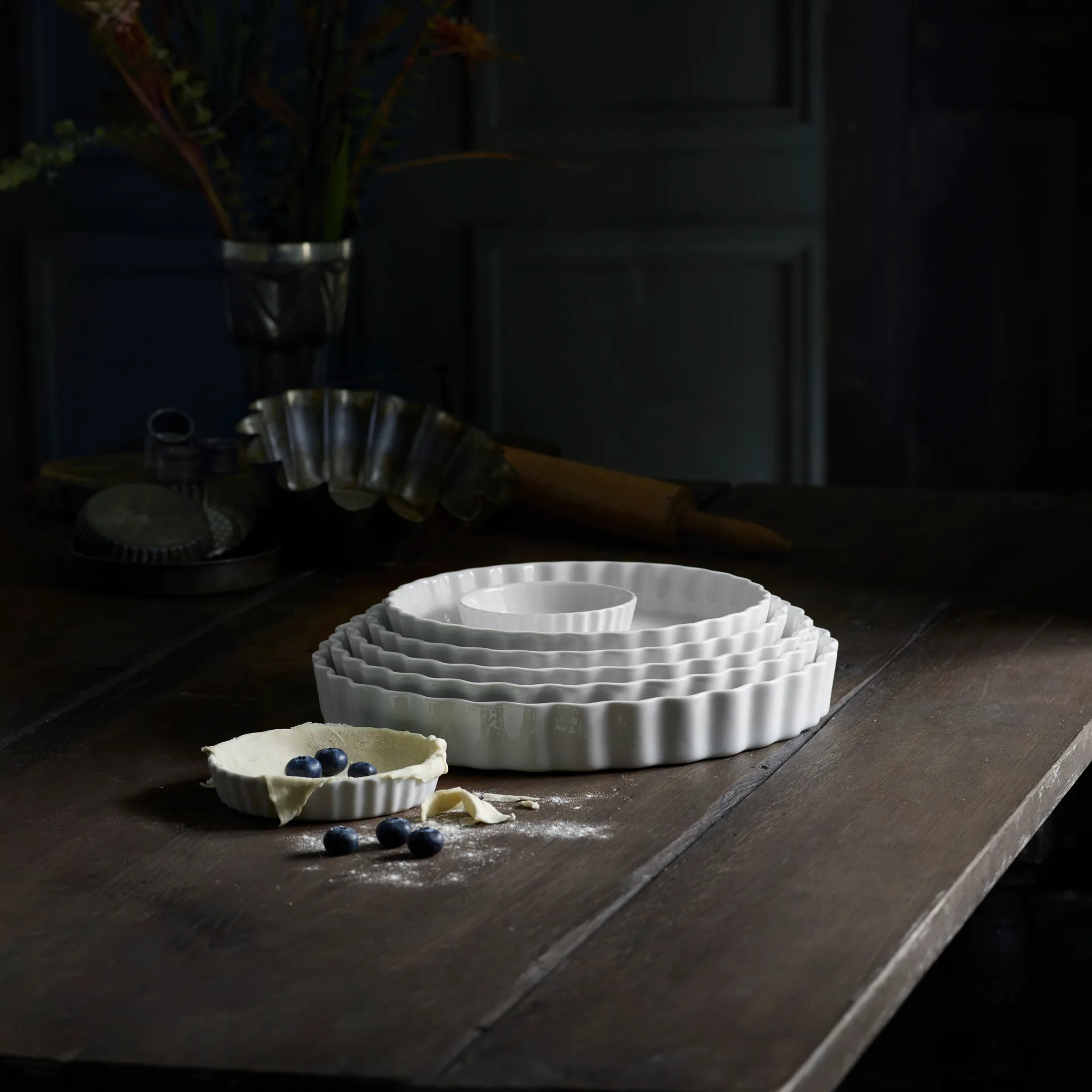 Pillivuyt flan schaal rond wit, Doorsnee 25 cm Pillivuyt