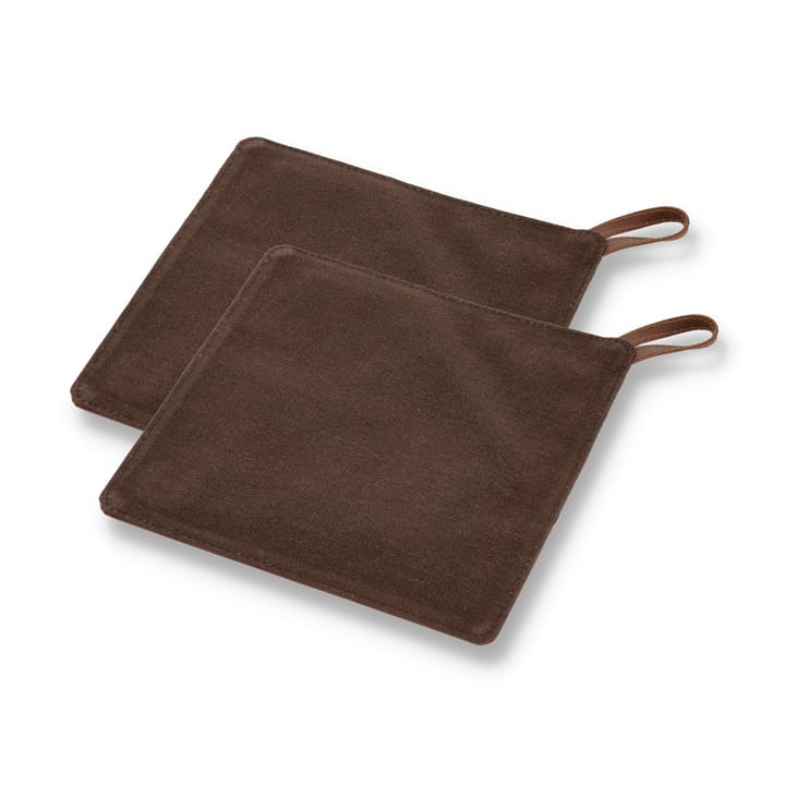 Pillivuyt Gourmet pannenlap 20,5x20,5 cm 2-pack, Bruin leer Pillivuyt