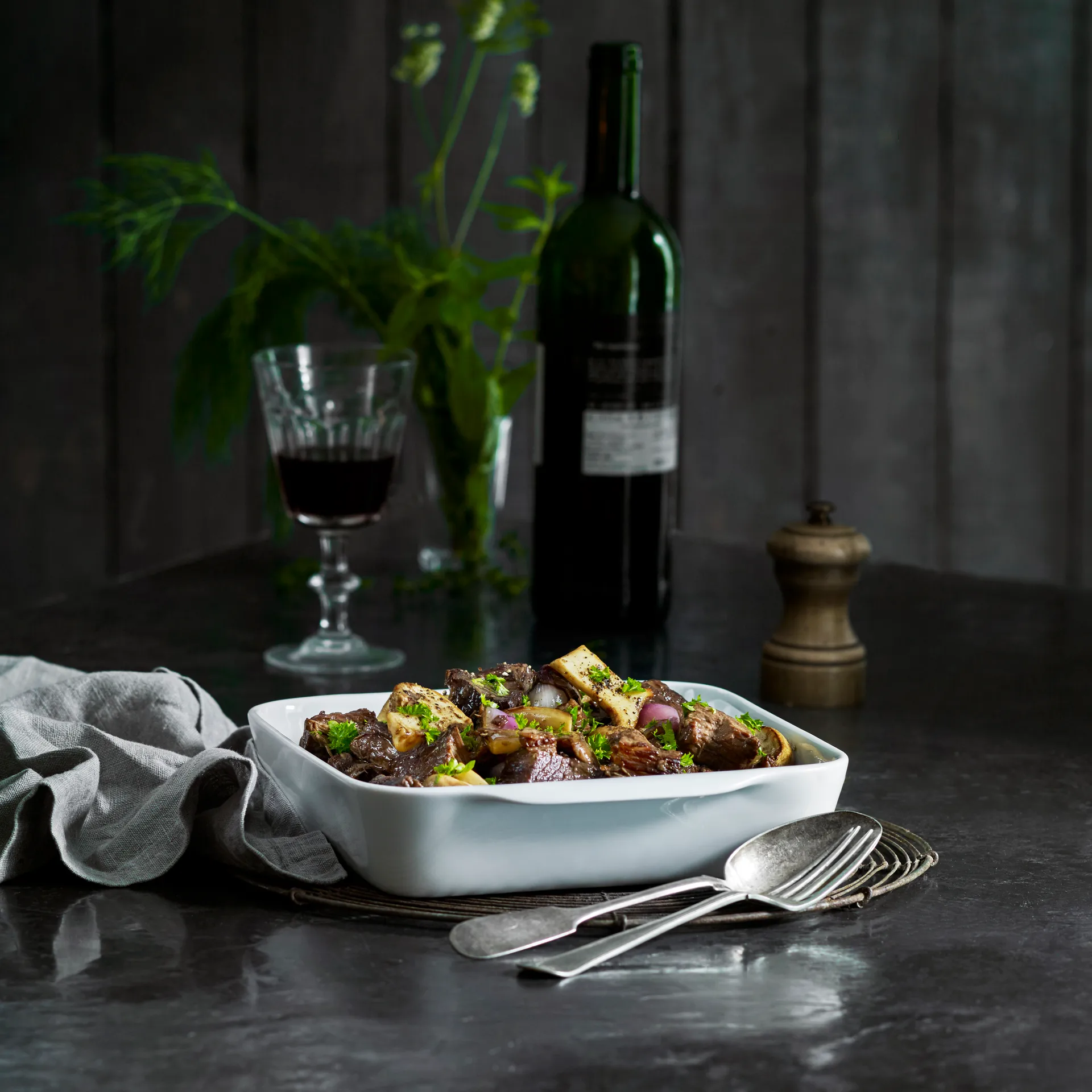 Pillivuyt kwartet bord wit, 17x17 cm Pillivuyt