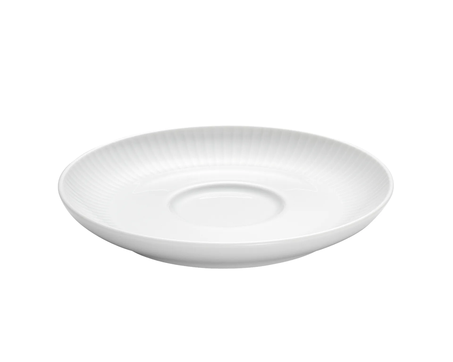 Pillivuyt Plissé schotel voor koffiekop 29 cl, Ø16,5 cm Pillivuyt