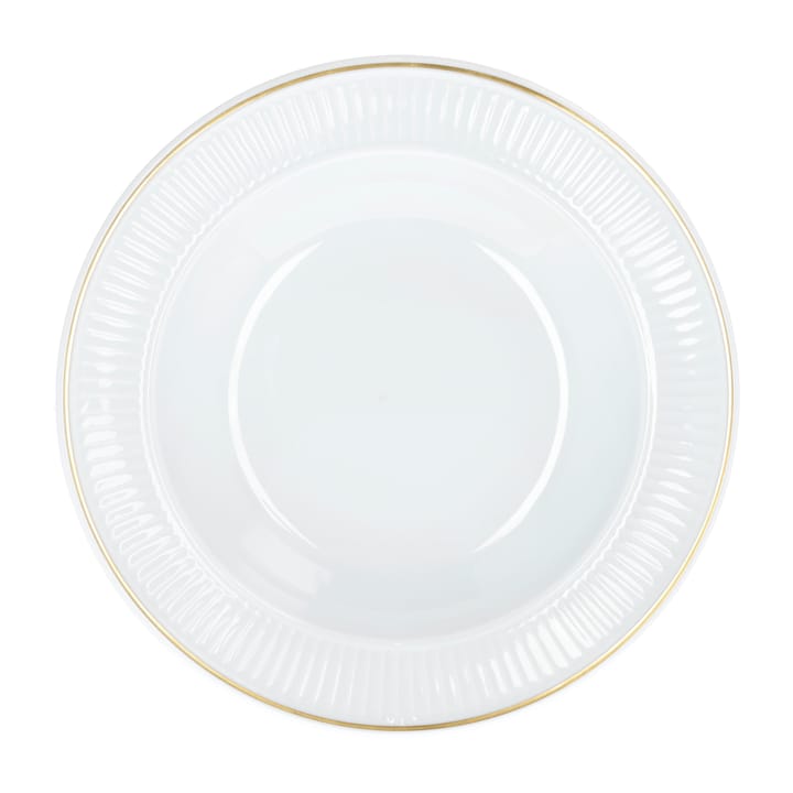 Plissé diep bord met gouden rand Ø22 cm, Wit Pillivuyt