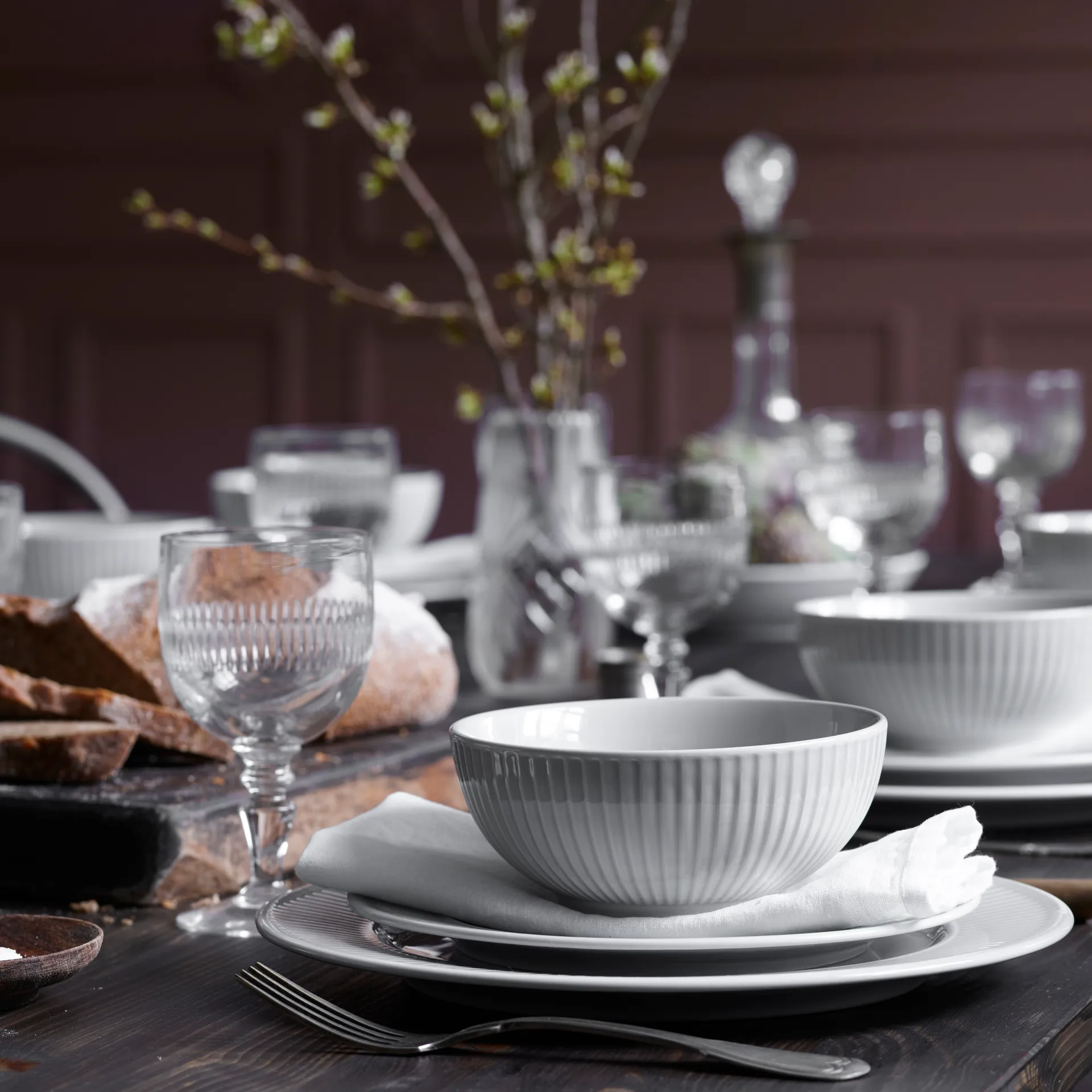 Plissé kom 60 cl, Wit Pillivuyt