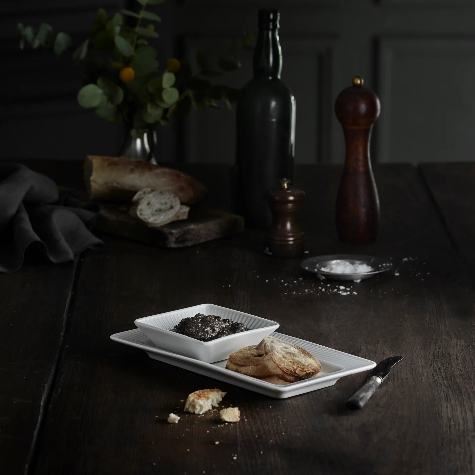 Plissé schotel 26x14 cm, Wit Pillivuyt