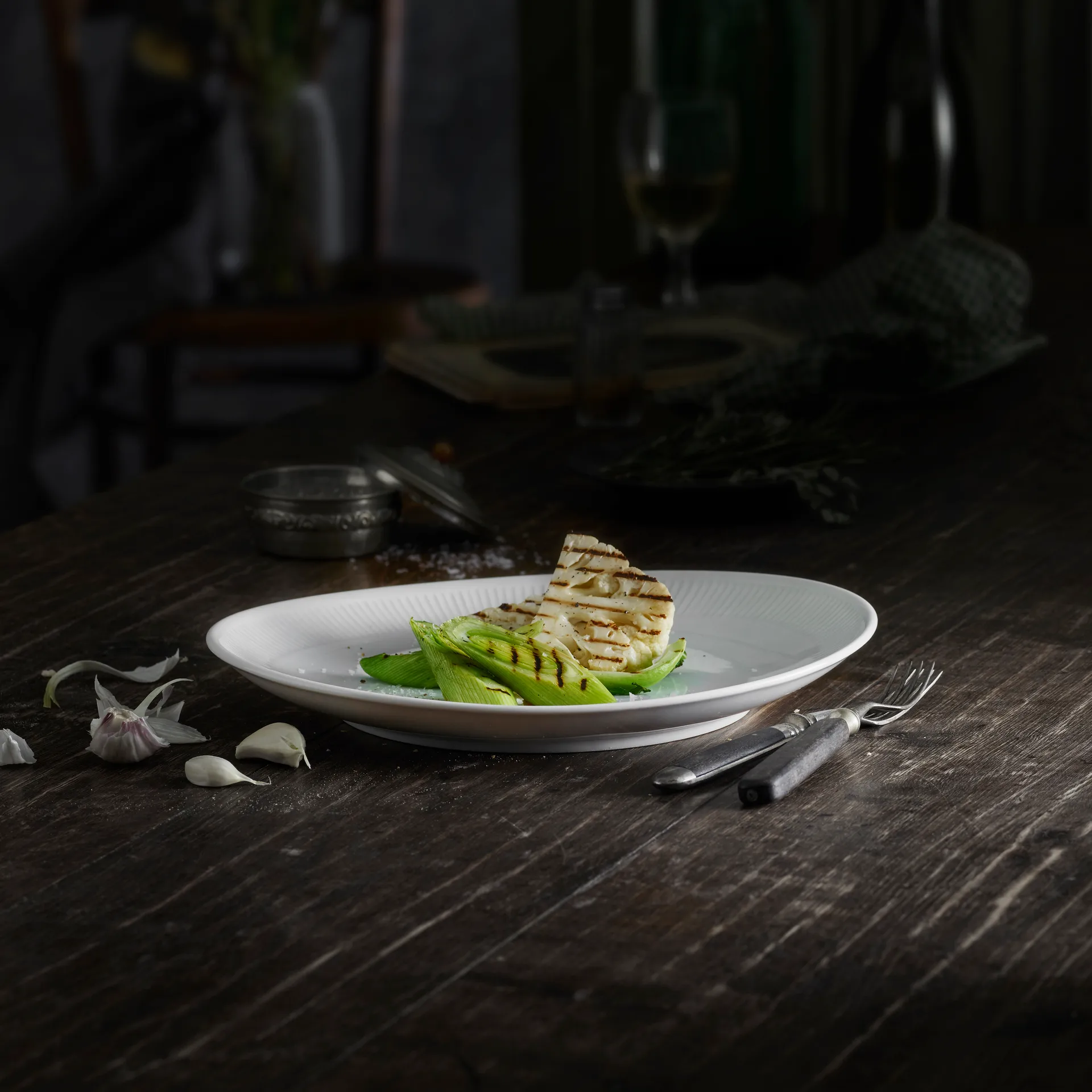 Plissé steakbord ovaal, Wit Pillivuyt