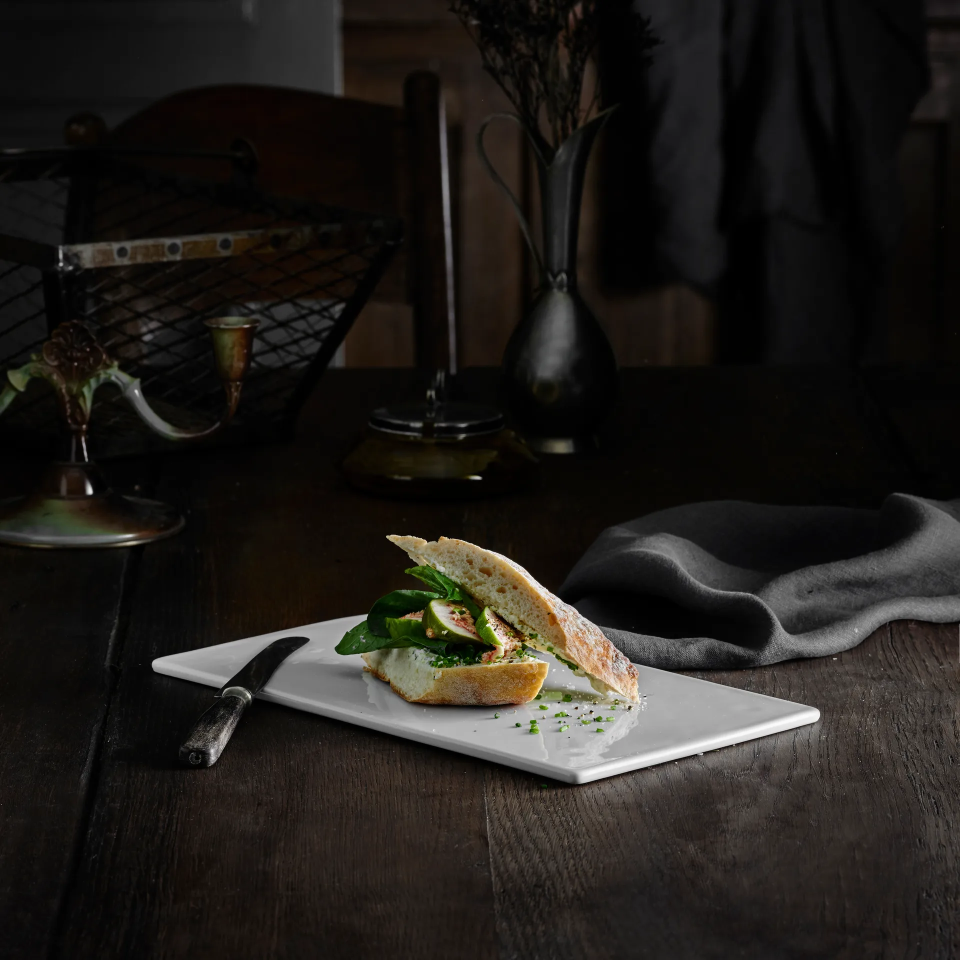 Serveerschaal met pootjes rechthoekig, Wit Pillivuyt