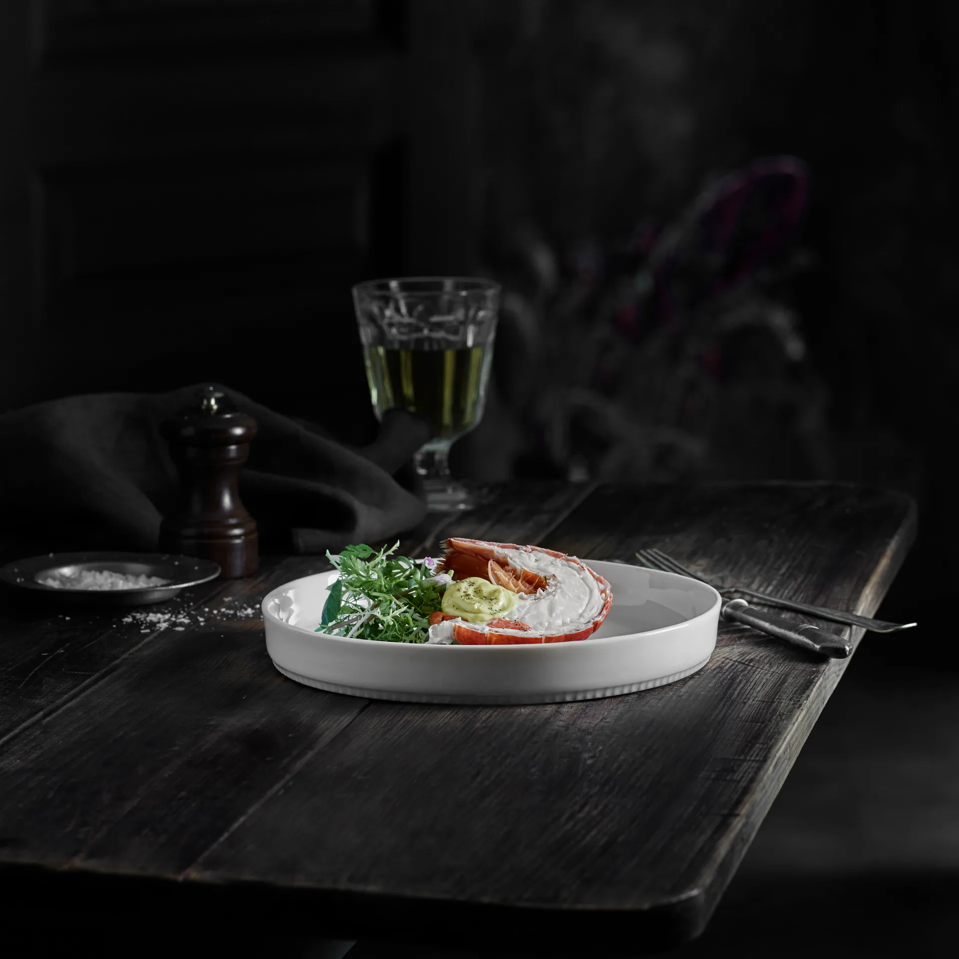 Toulouse pastabord rechte rand doorsnee 22 cm, Wit Pillivuyt