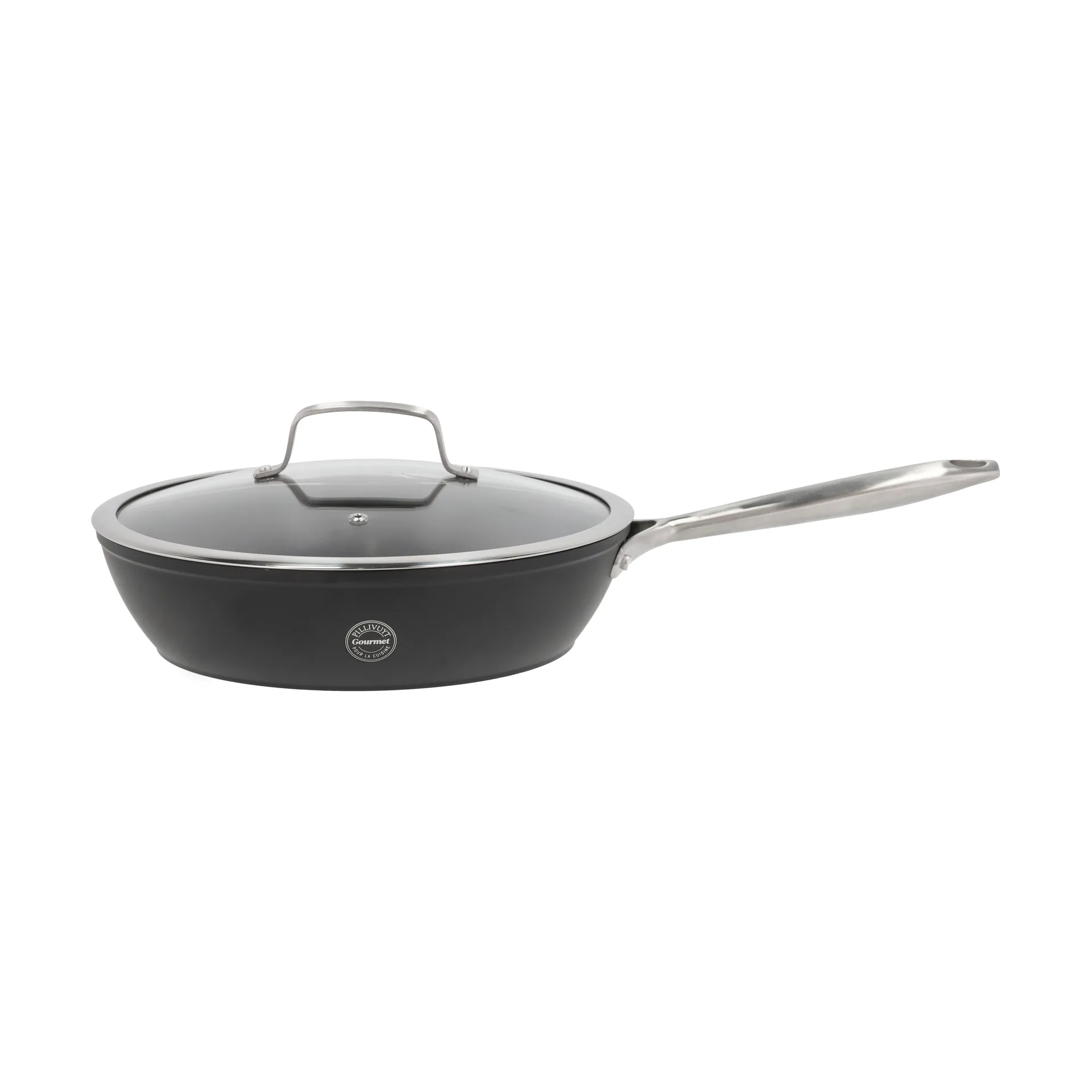 Travo hapjespan keramisch non-stick 28 cm, Zwart-aluminium Pillivuyt