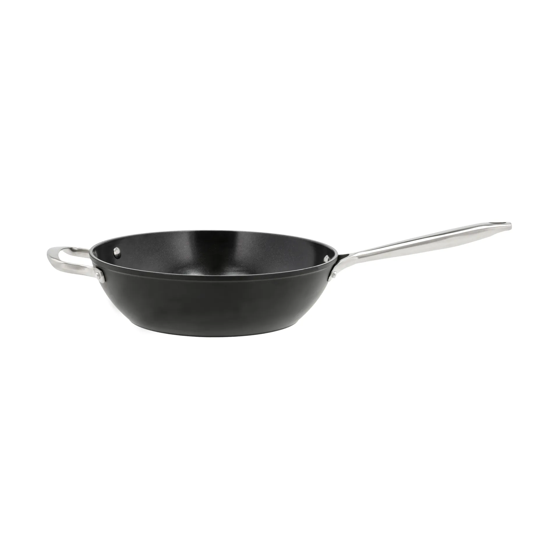 Travo wokpan keramisch non-stick 28 cm, Zwart-aluminium Pillivuyt