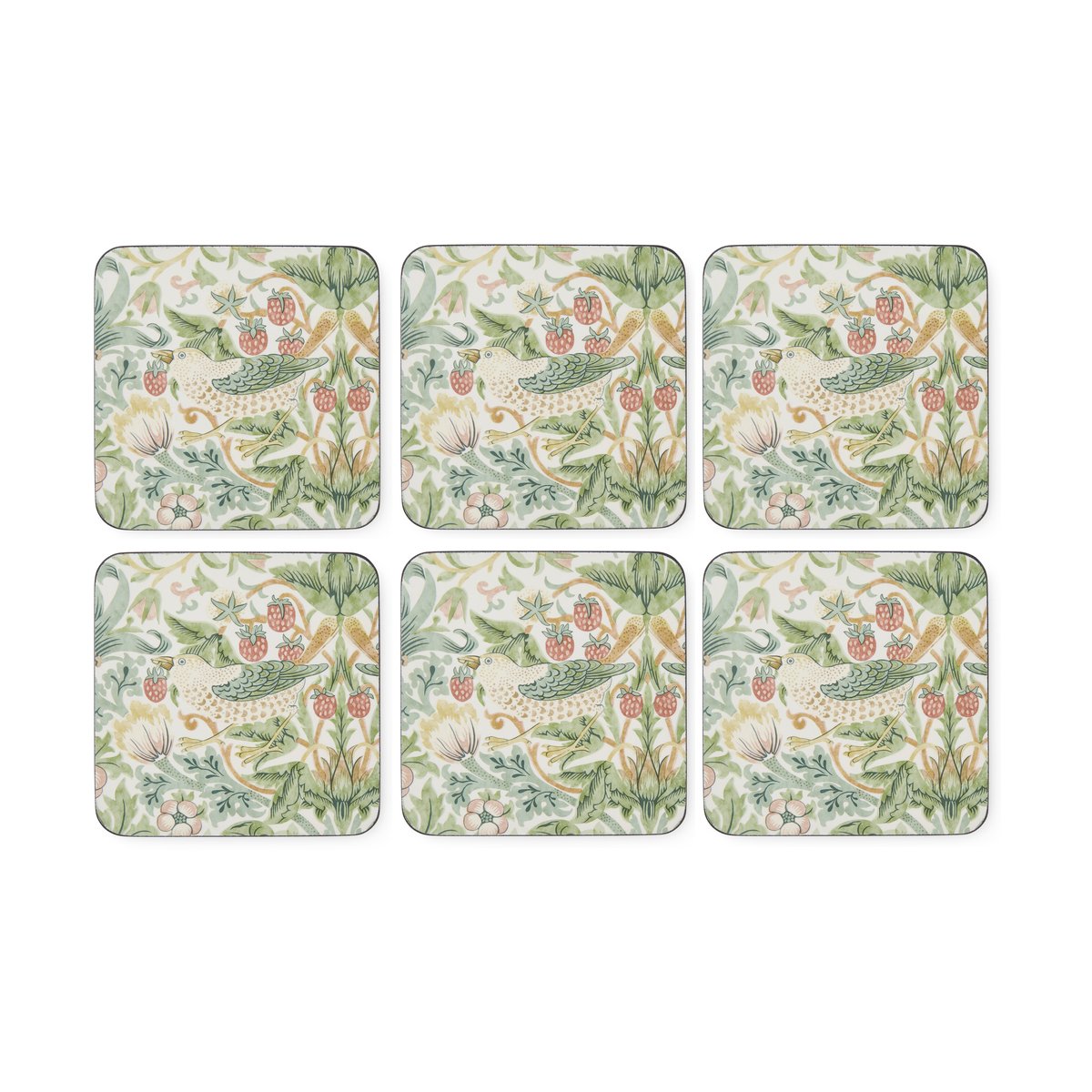 Pimpernel Aarbeidendief onderzetter 6 pack Green | Scandinavisch Interieur | Onderzetters | Multi