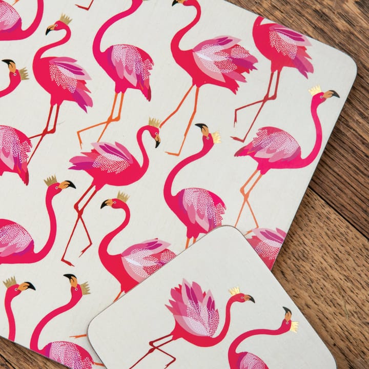 Flamingo onderzetter 4 pack - 30 x 23 cm - Pimpernel