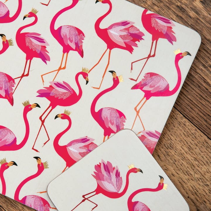 Flamingo onderzetter 6 pack - Roze - Pimpernel