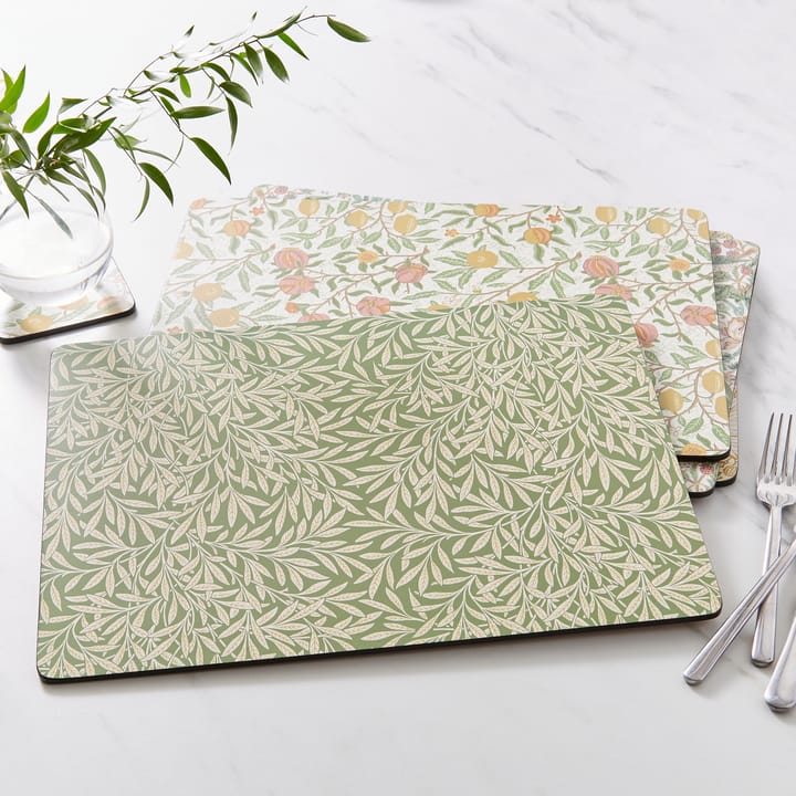 Morris & Co Simpley mixed placemat 4-delig, Fruit, Willow, Strawberry Thief, Marigold Pimpernel
