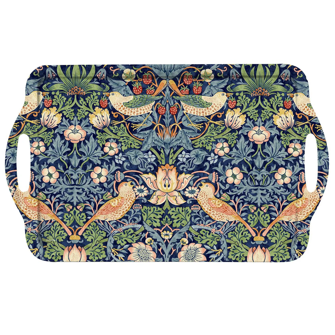 Strawberry Thief dienblad met handgreep, Blauw Pimpernel