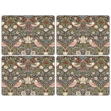 Strawberry Thief placemat 30x40 cm 4-pack - Bruin - Pimpernel