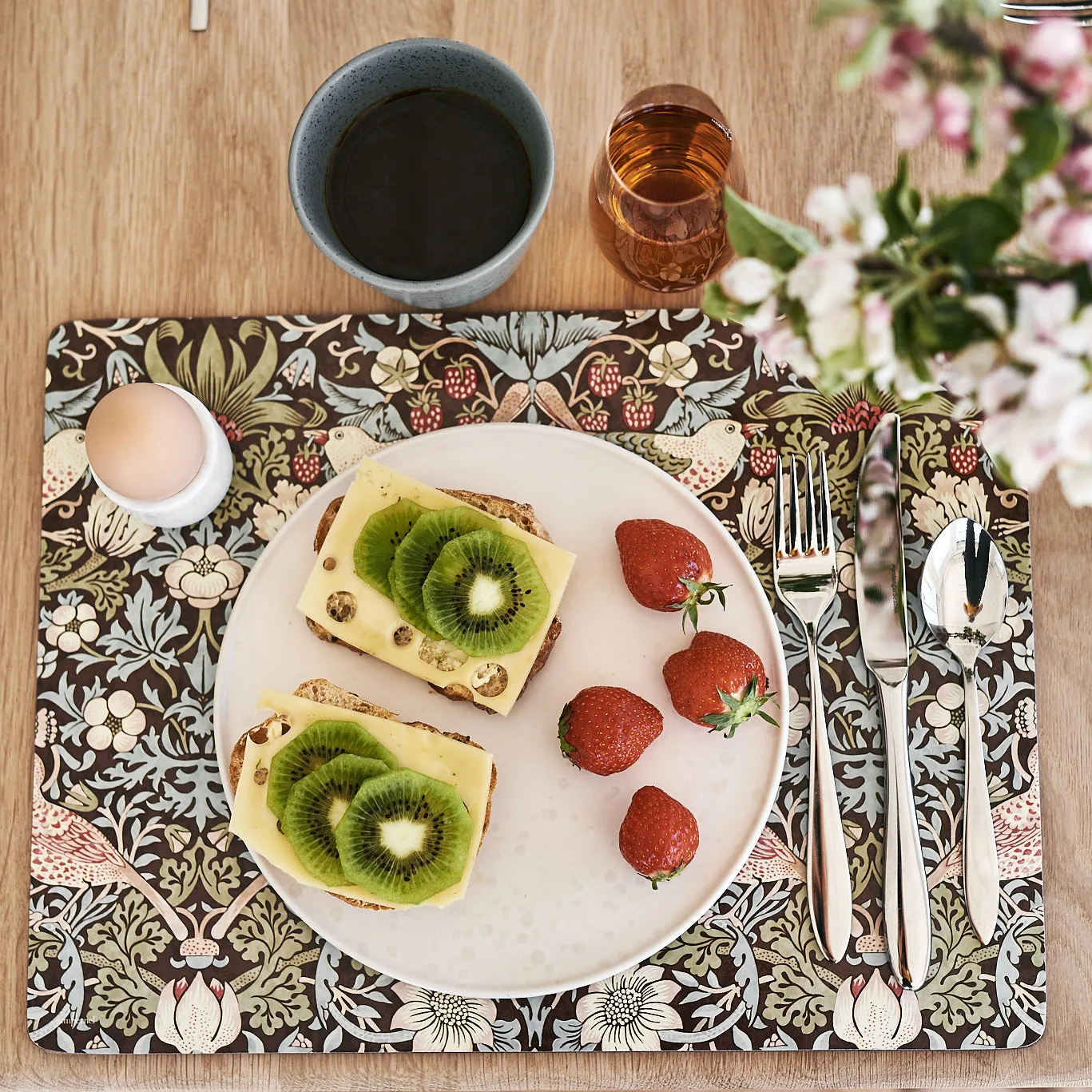 Strawberry Thief placemat 30x40 cm 4-pack, Bruin Pimpernel