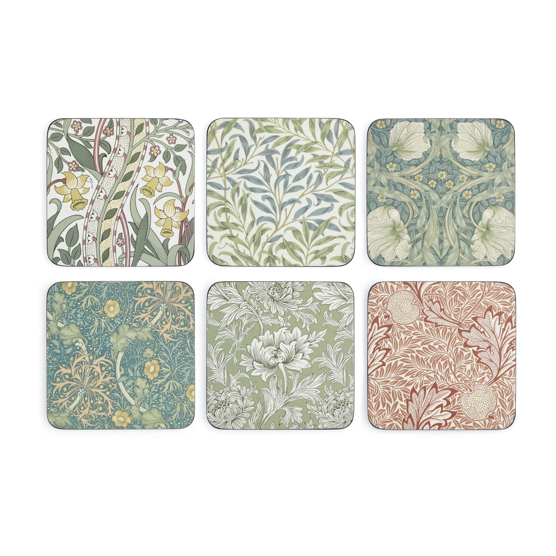William Morris glasonderzetter 6-pack, Mix & Match Pimpernel