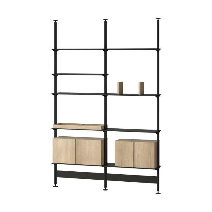 Pira G2 wandsysteem F C A Black/Oak 256-264 cm - Pira