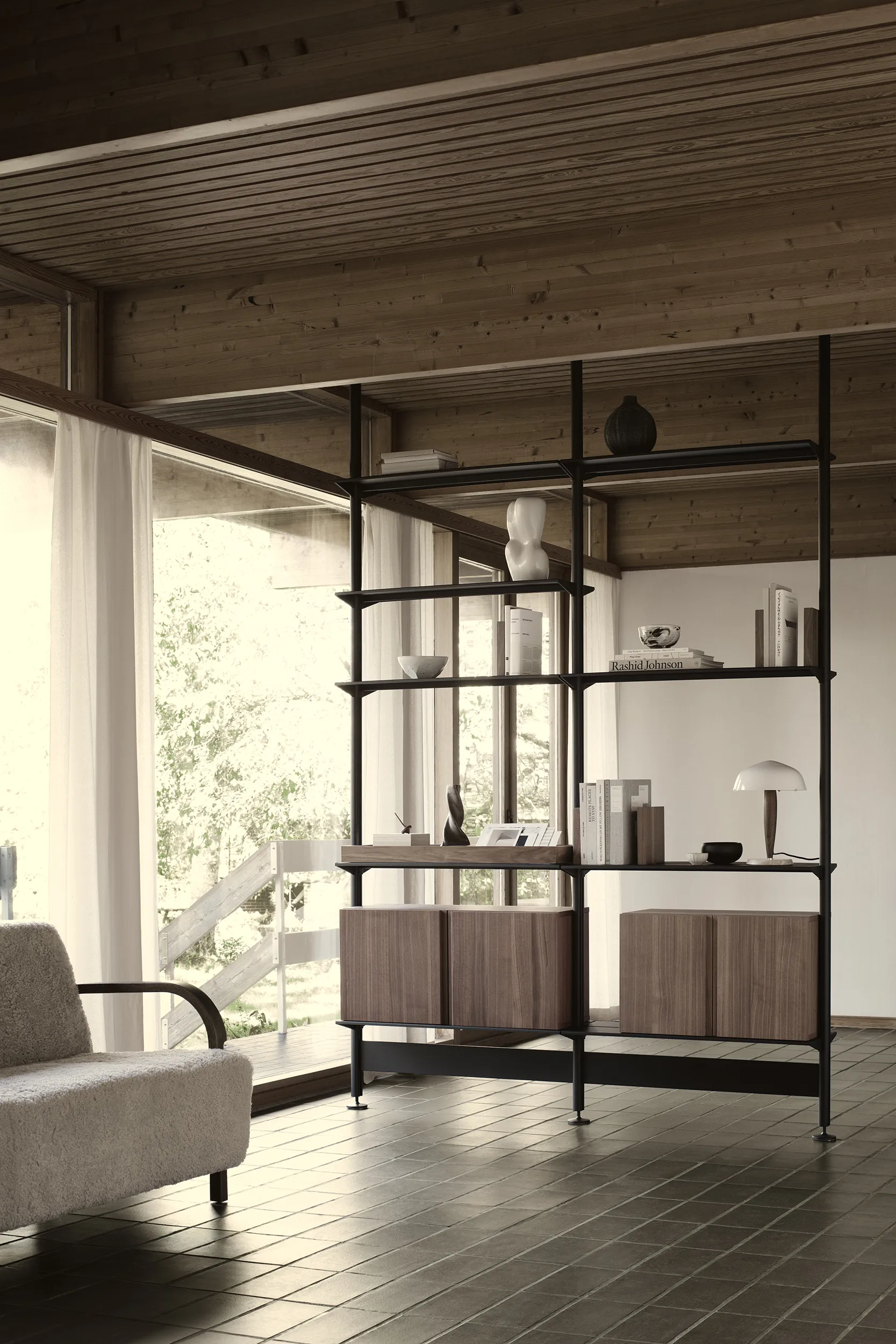 Pira G2 wandsysteem F C A Black/Walnut 240-247 cm,  Pira