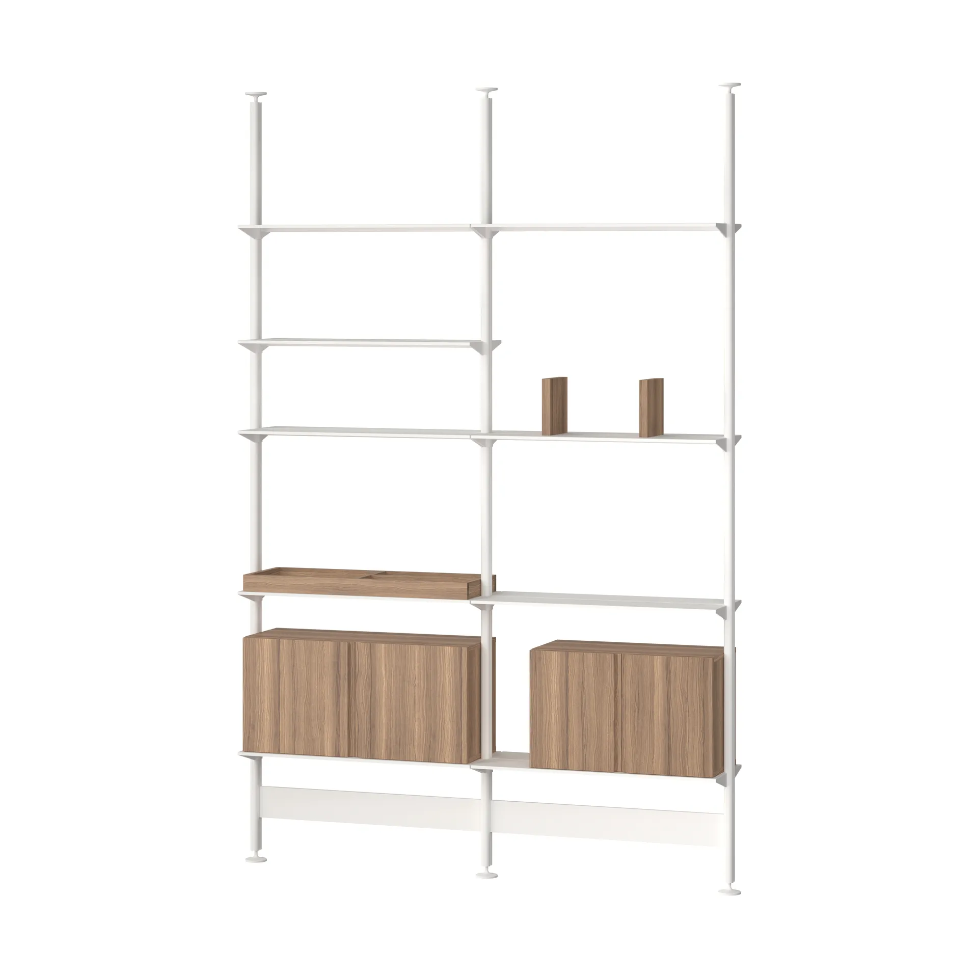 Pira G2 wandsysteem F C A White/Walnut 240-247 cm,  Pira