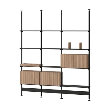 Pira G2 wandsysteem F C B Black/Walnut 256-264 cm - Pira