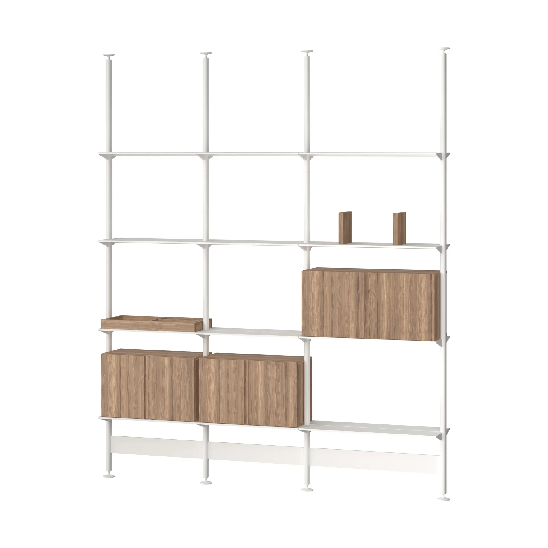 Pira G2 wandsysteem F C B White/Walnut 240-247 cm,  Pira