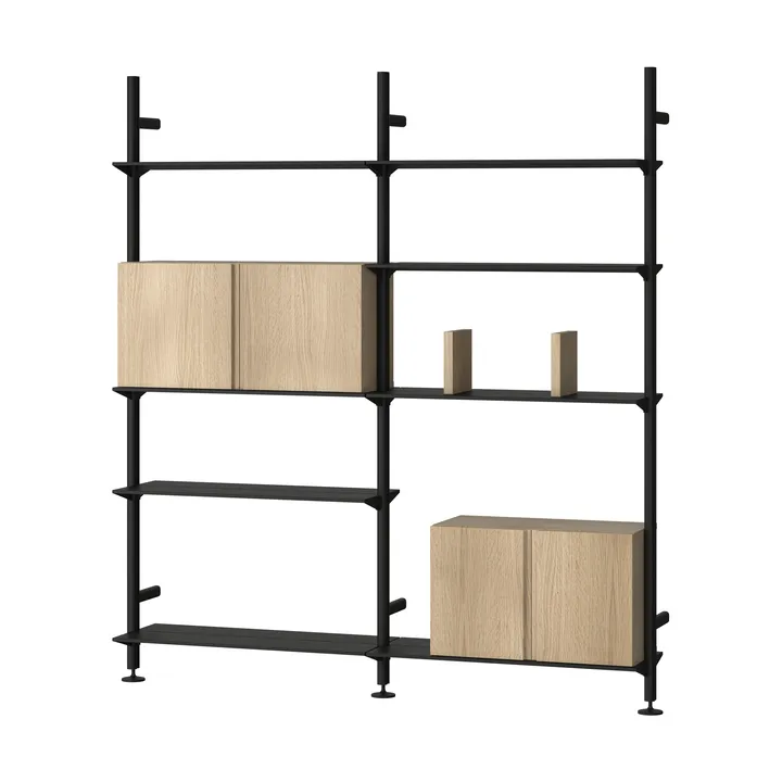 Pira G2 wandsysteem W A Black/Oak - Pira