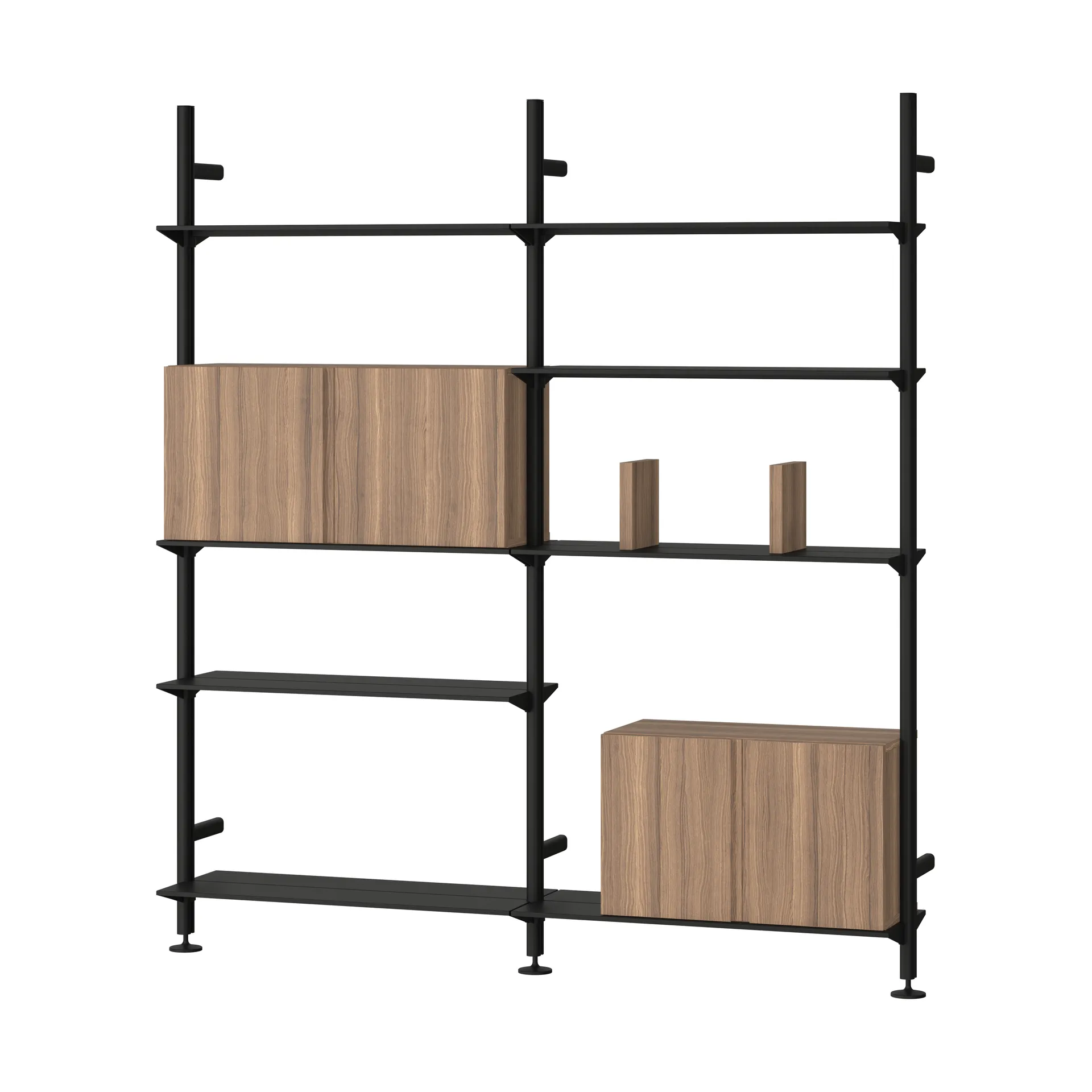 Pira G2 wandsysteem W A Black/Walnut,  Pira