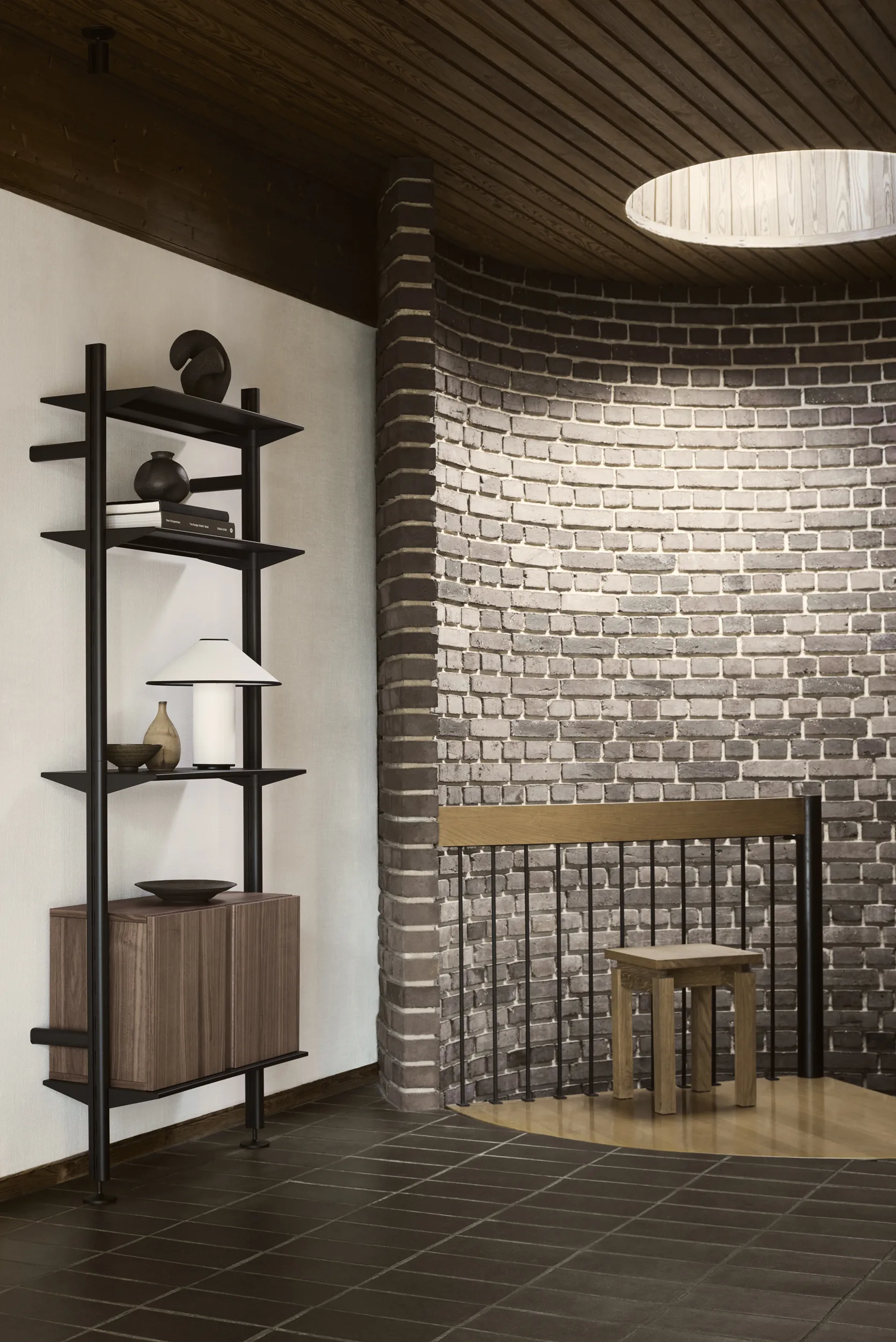 Pira G2 wandsysteem W B Black/Walnut,  Pira