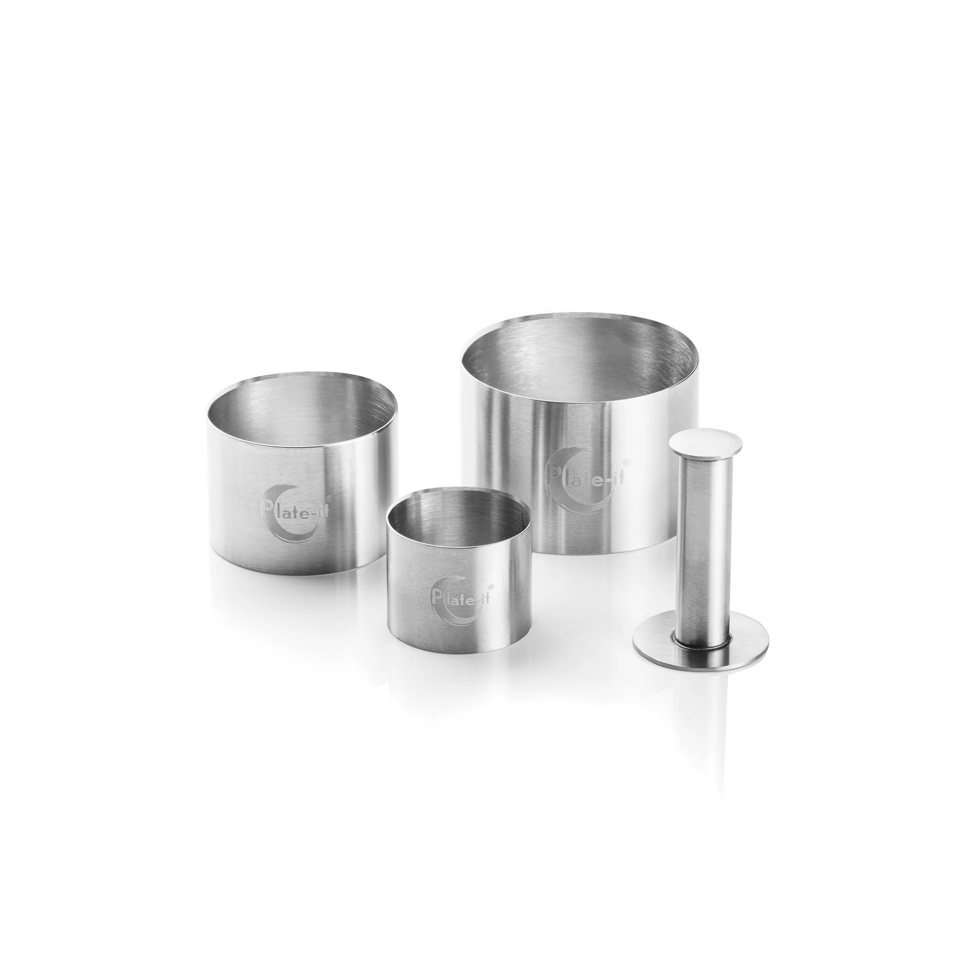 Plate-it garneringsvormen 4-delig, Staal Plate It