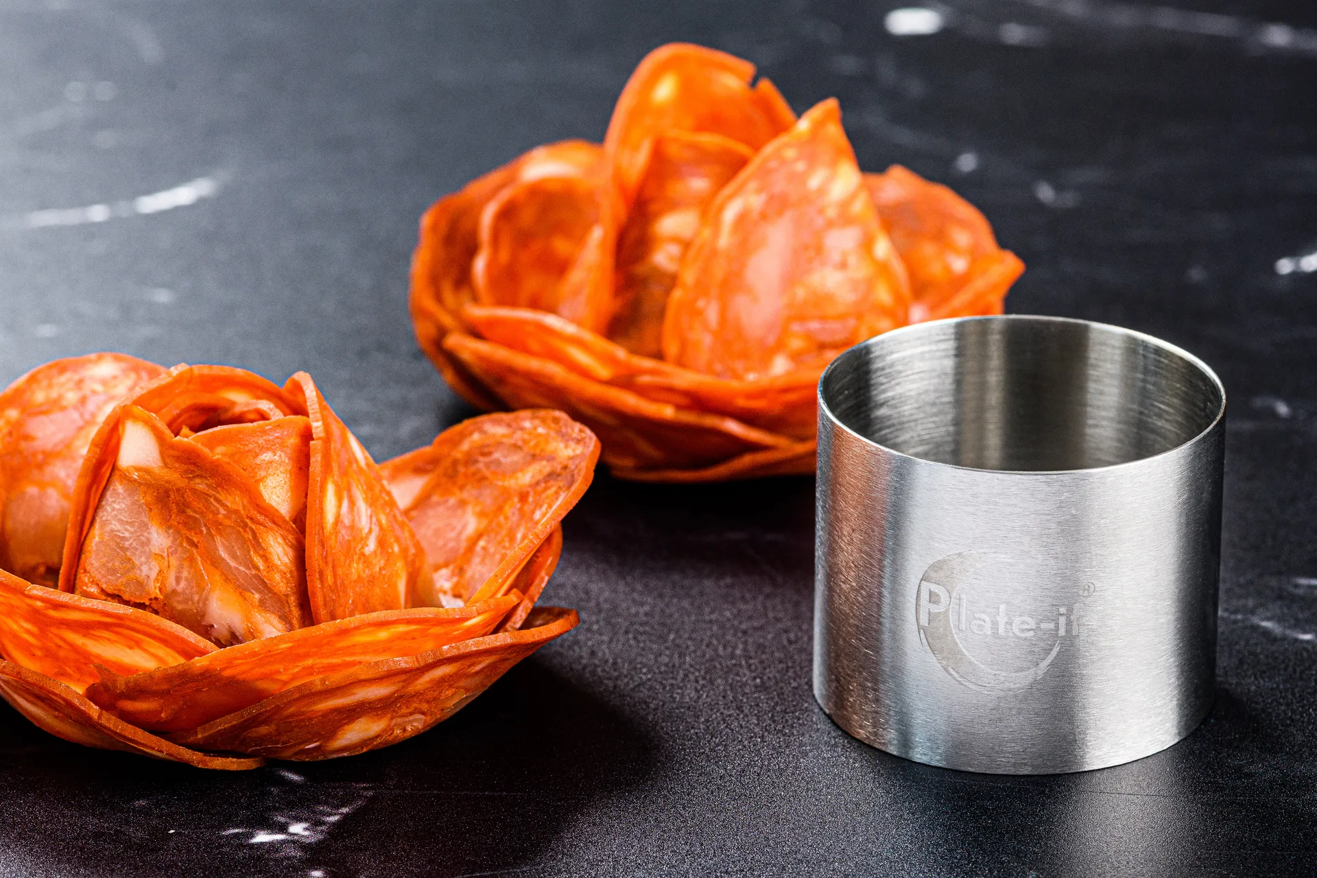 Plate-it garneringsvormen 4-delig, Staal Plate It