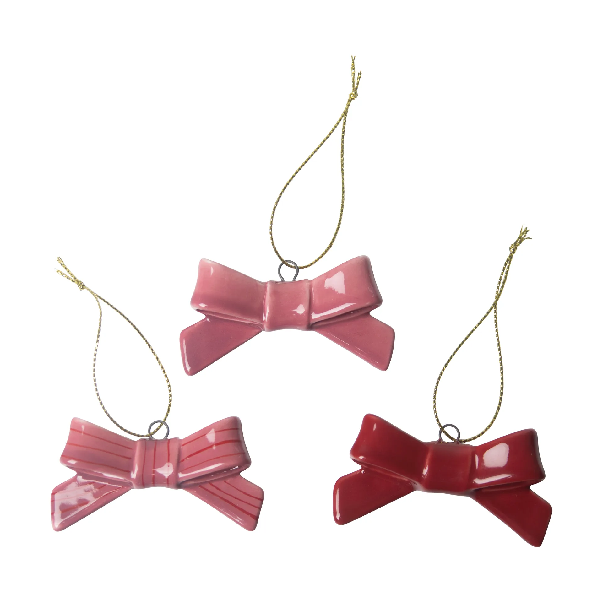 Bow decoratiehanger 3 delen., Rood-roze Pluto Design