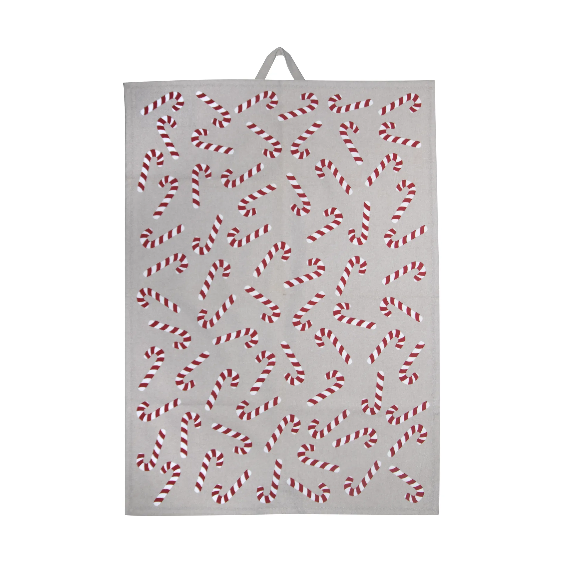 Candy cane theedoek 50x70 cm, Wit-grijs-rood Pluto Design